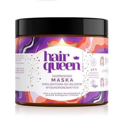 Hair Queen maska emolientowa do włosów wysokoporowatych 400 ml