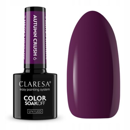 Claresa Lakier Hybrydowy Autumn Crush 6 ciemna śliwka fiolet 5 ml