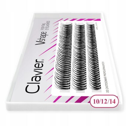 CLAVIER Kępki Rzęsy Vshape Jedwabne Jaskółki - Mix 10/12/14 mm