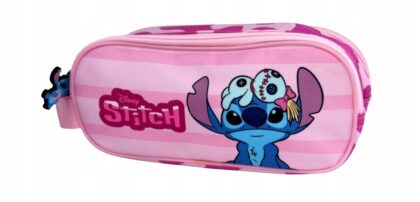 STITCH Piórnik Dwukomorowy Saszetka róż