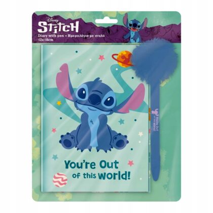 LILO I STITCH Pamiętnik A5 z kłódką + długopis z pomponem