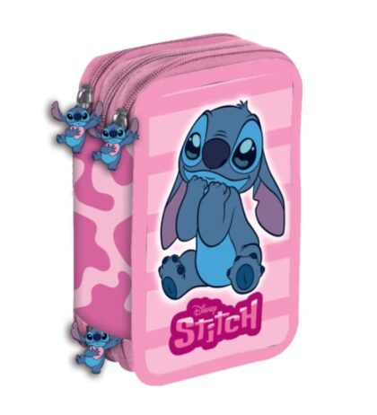 STITCH Piórnik rozkładany potrójny trzykomorowy z wyposażeniem