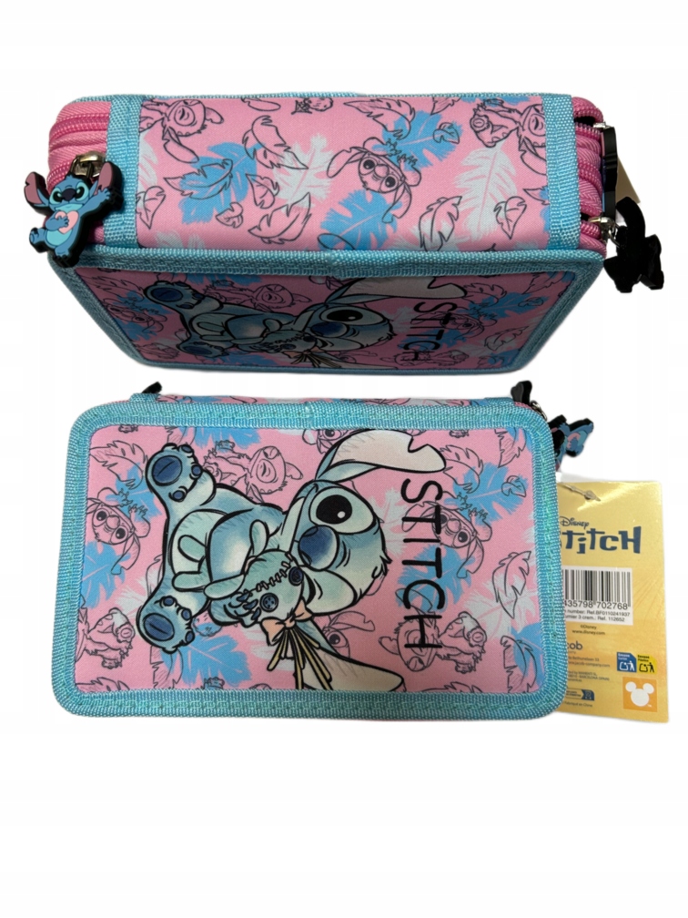 STITCH Piórnik rozkładany potrójny TRZYKOMOROWY Z WYPOSAŻENIEM - obrazek 2