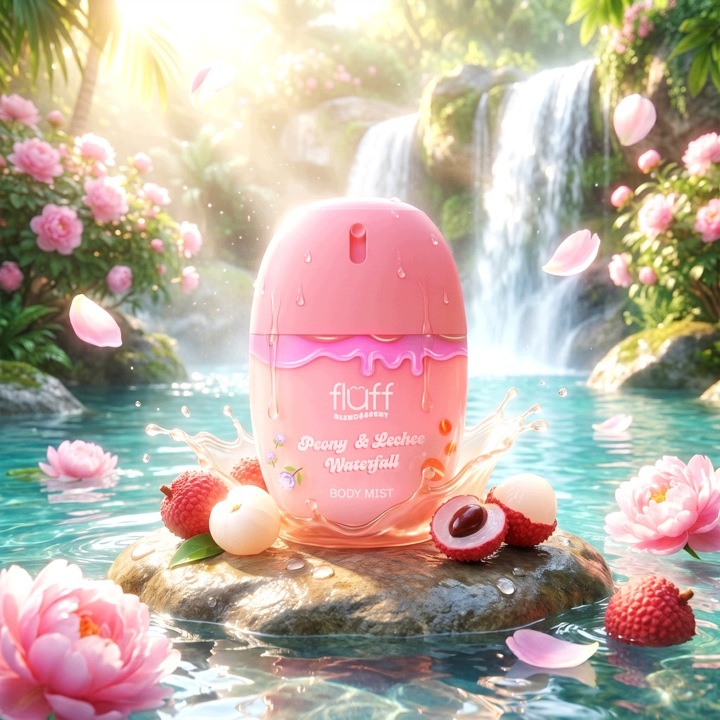 Fluff Blend & Scent Perfumowana mgiełka do ciała Peony & Lechee 50ml - obrazek 3