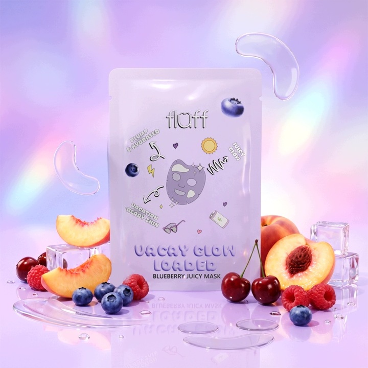 FLUFF MASKA do twarzy w płachcie NAWILŻAJĄCA Blueberry Juicy - obrazek 2