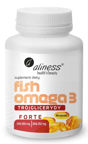 ALINESS FISH OMEGA 3 FORTE Trójglicerydy EPA DHA 500/250 SERCE MÓZG 90 kaps