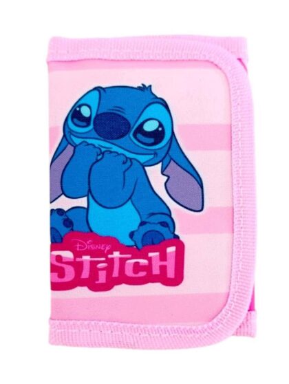 STITCH Różowy portfel dziecięcy na rzep