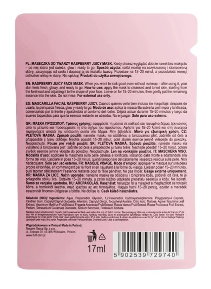 FLUFF MASKA do twarzy Raspberry Juicy Mask MALINA AGAWA WITAMINA E - obrazek 4