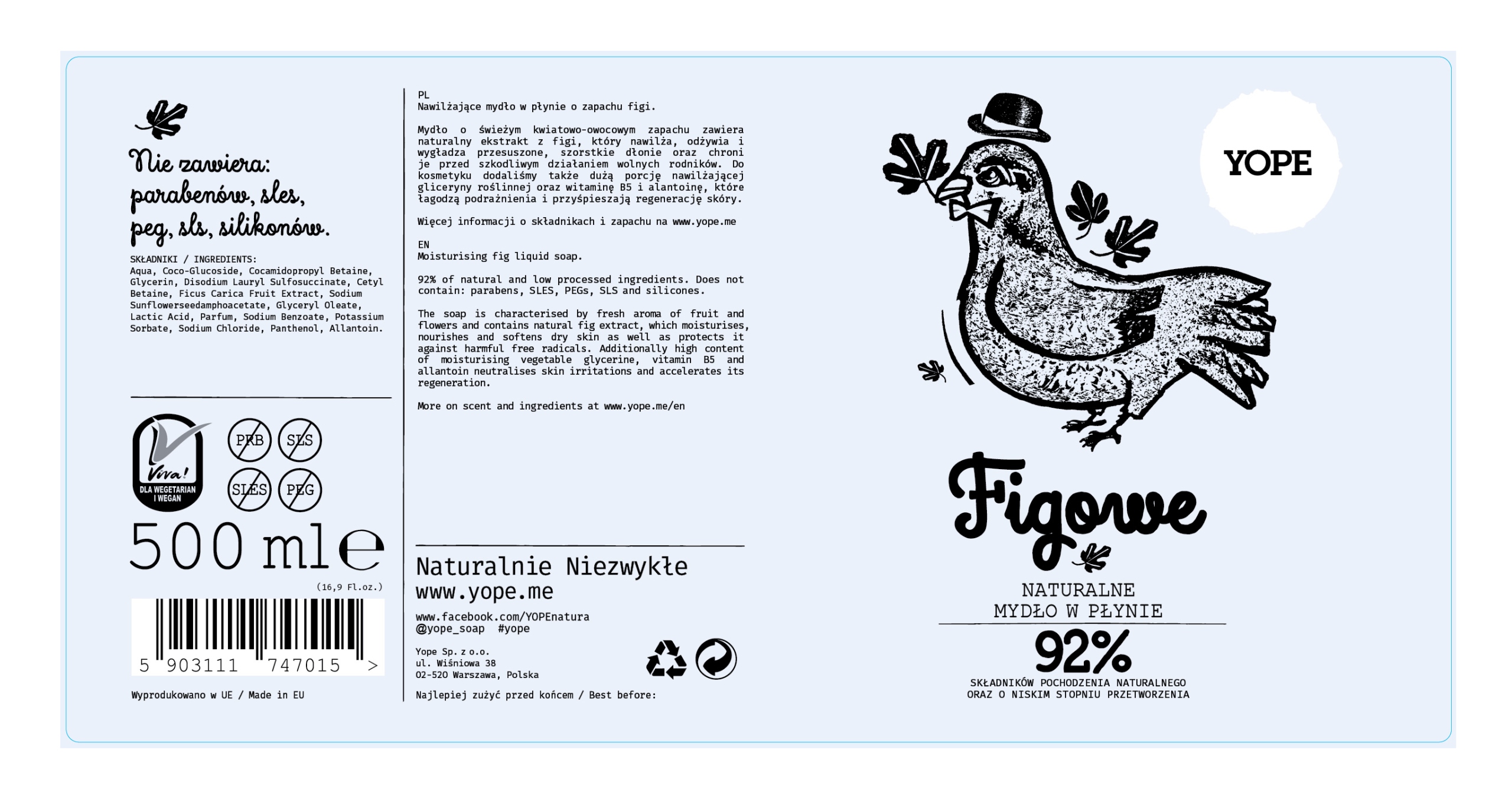 Yope Figa Naturalne Mydło w Płynie do Rąk 500 ml - obrazek 6