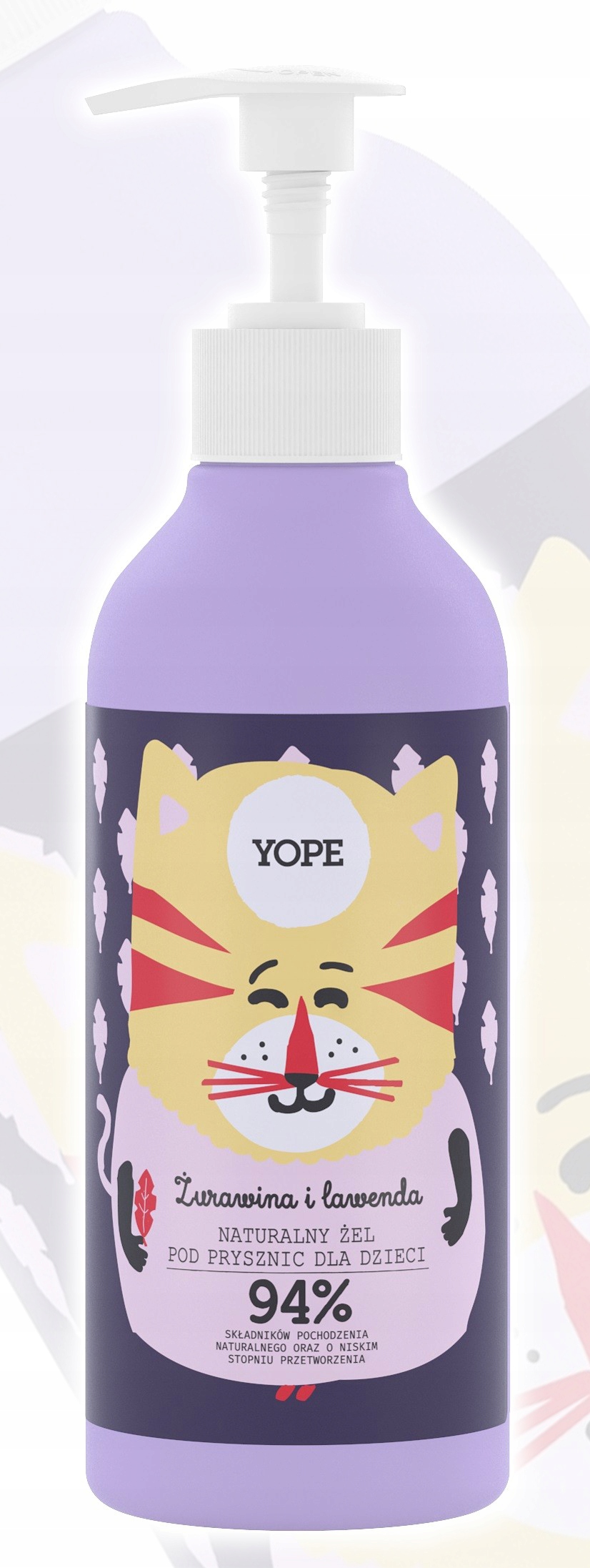 YOPE Naturalny żel pod prysznic dla dzieci Żurawina i lawenda 400 ml - obrazek 2