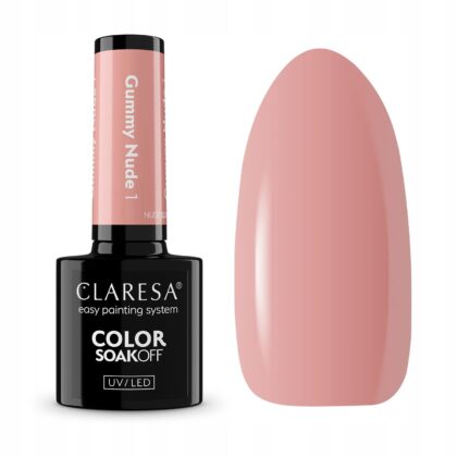 Claresa Lakier hybrydowy Nude Glow Gummy Nude 1, 5g