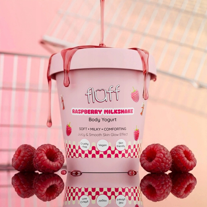 FLUFF Jogurt do ciała Raspberry Milkshake 180 ml - obrazek 3