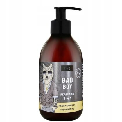 LaQ Bad Boy Męski Szampon Regenerujący 1w1 Czarny Mat 300ml