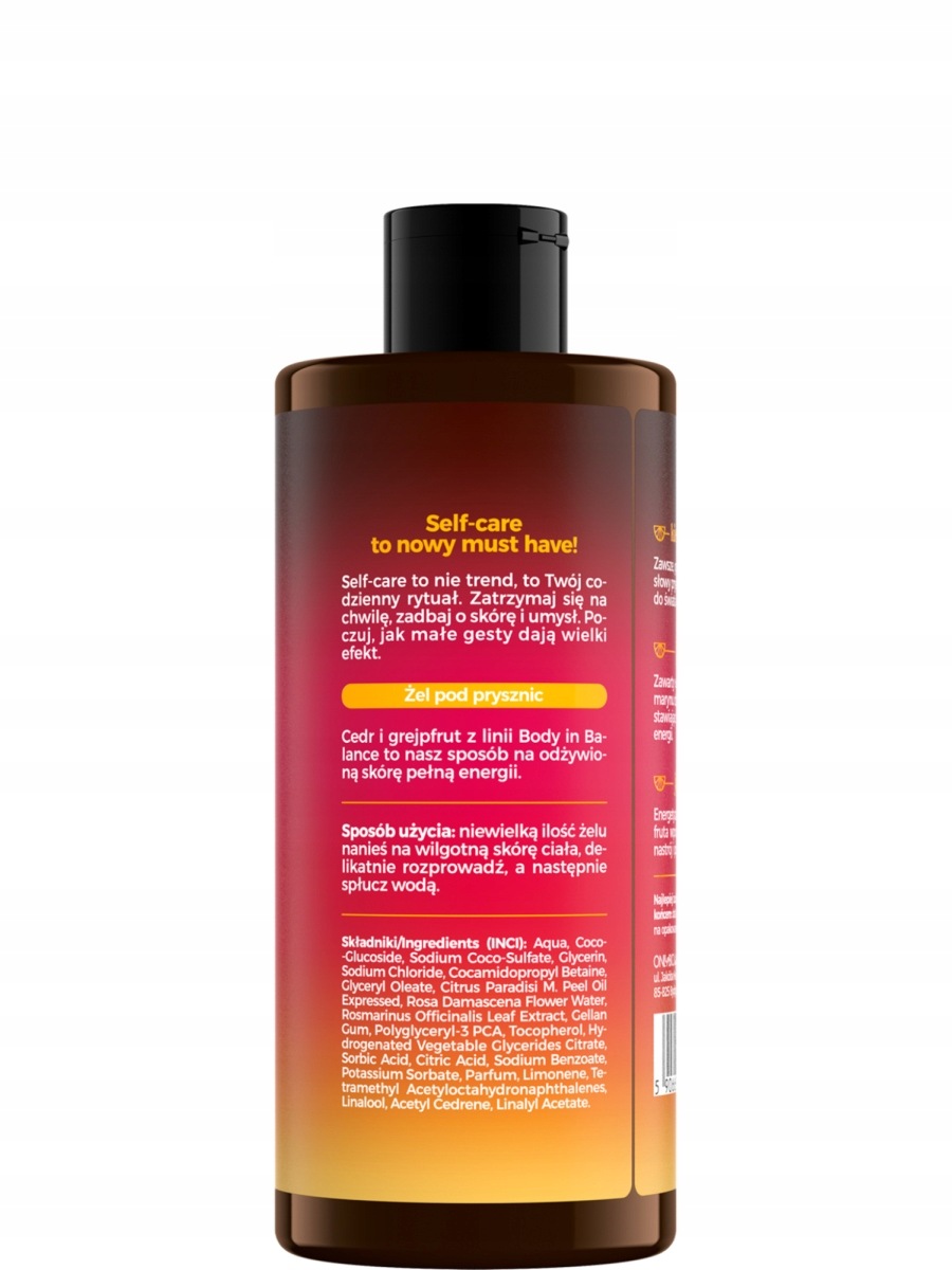 ONLYBIO ŻEL POD PRYSZNIC CEDR I GREJFRUT 300ML - obrazek 2