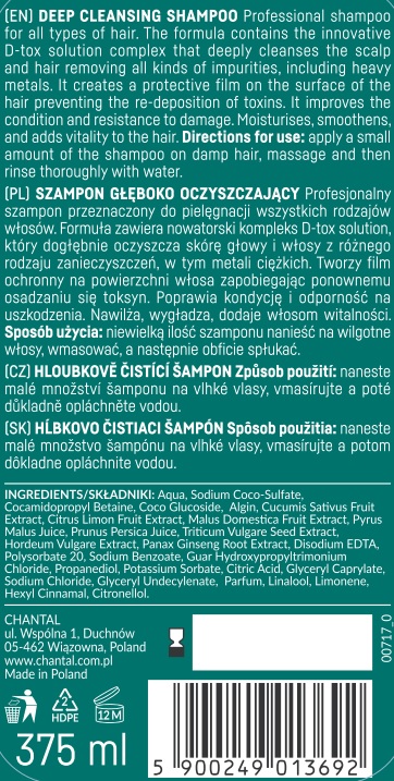 CHANTAL Pure & Ready szampon głęboko oczyszczający 375ml - obrazek 2