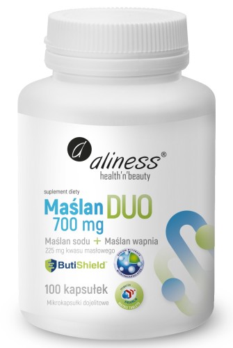 Aliness Maślan sodu + wapnia DUO 700 mg 100 k kwas masłowy na zdrowe jelita
