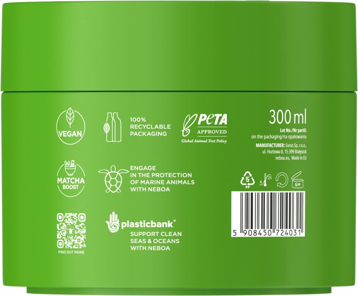 NEBOA MATCHA ENERGY Maska do włosów słabych i kruchych Wzmacniająca 300 ml - obrazek 3