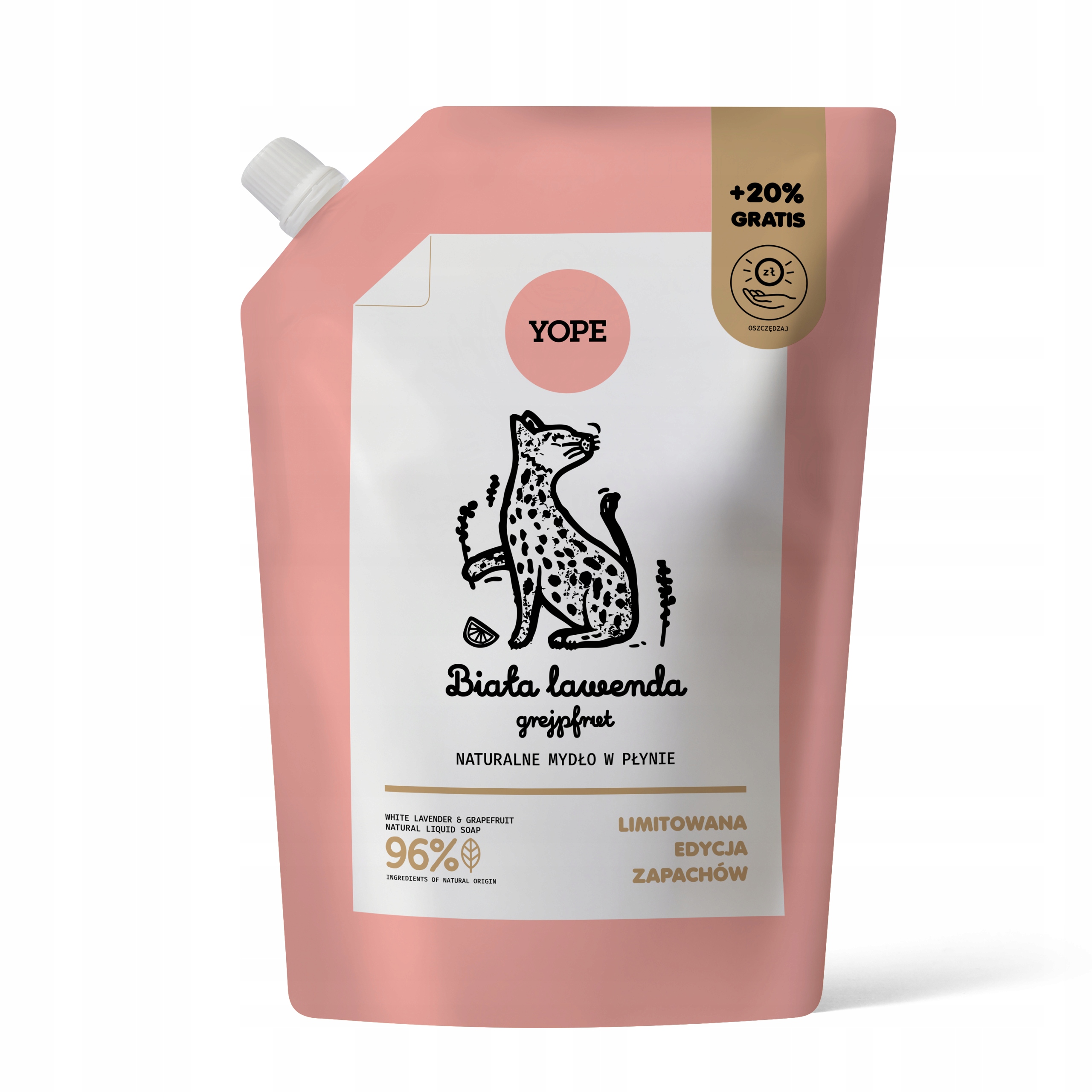 YOPE Mydło w płynie Zapas Biała Lawenda Grejpfrut 600 ml - obrazek 2