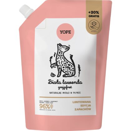YOPE Mydło w płynie Zapas Biała Lawenda Grejpfrut 600 ml
