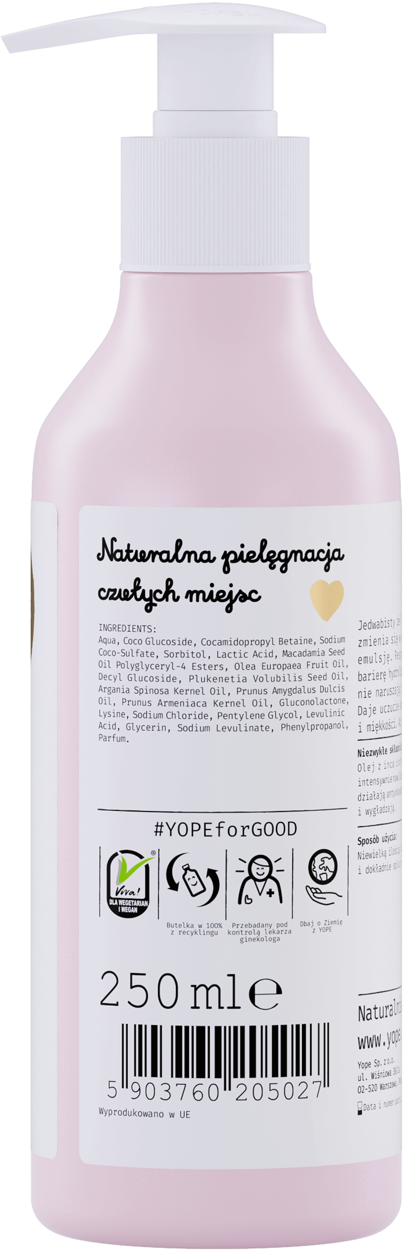 YOPE Hydrofilowy olejkowy intymny żel myjący Aksamitna gładkość 250 ml - obrazek 4