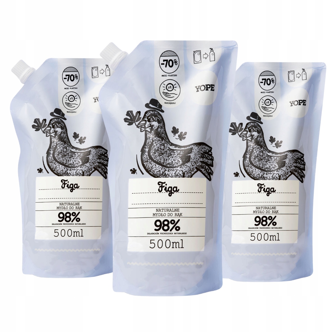 Yope Naturalne Mydło w płynie FIGA zapas 500 ml - obrazek 5