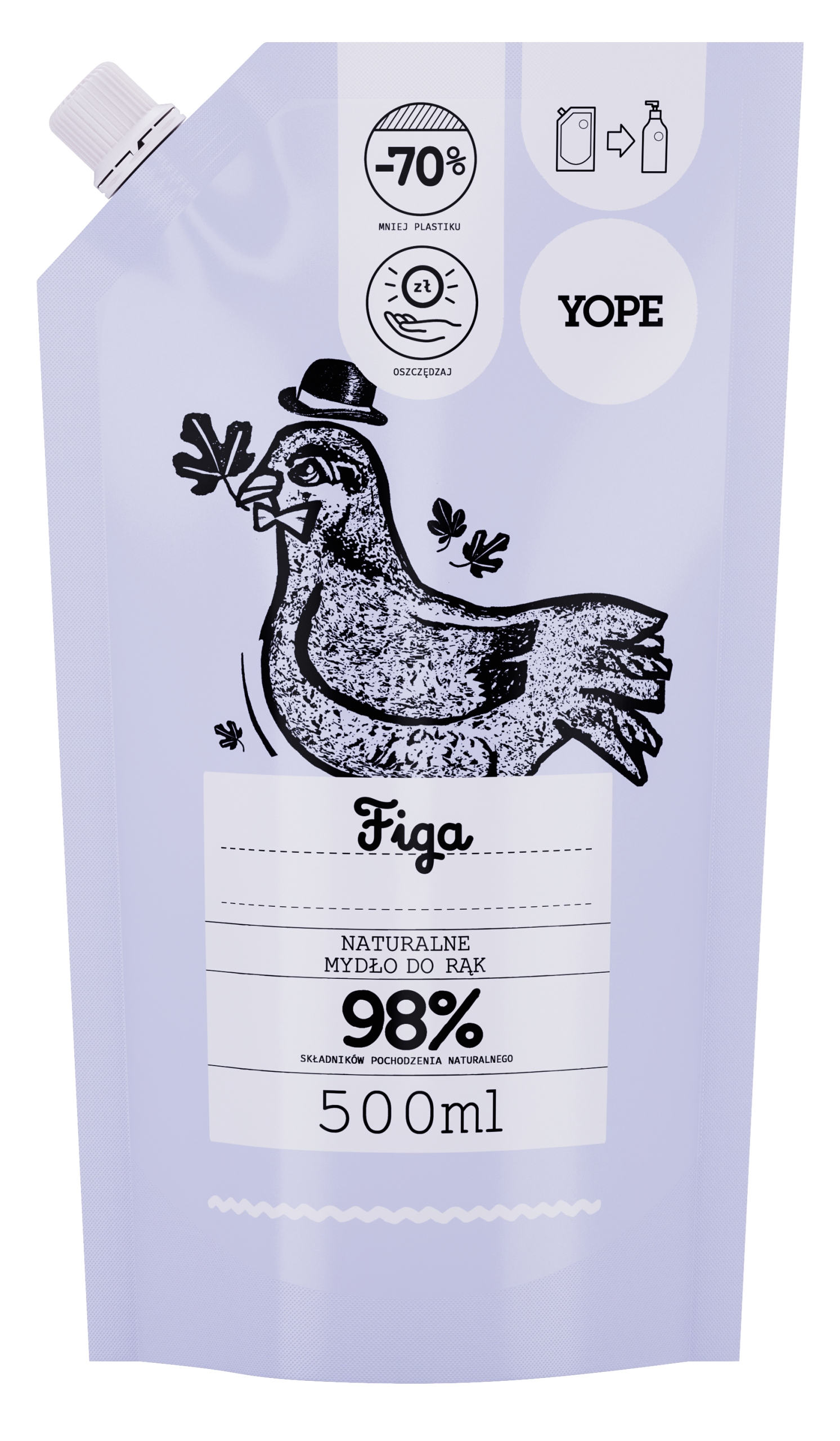 Yope Naturalne Mydło w płynie FIGA zapas 500 ml - obrazek 6