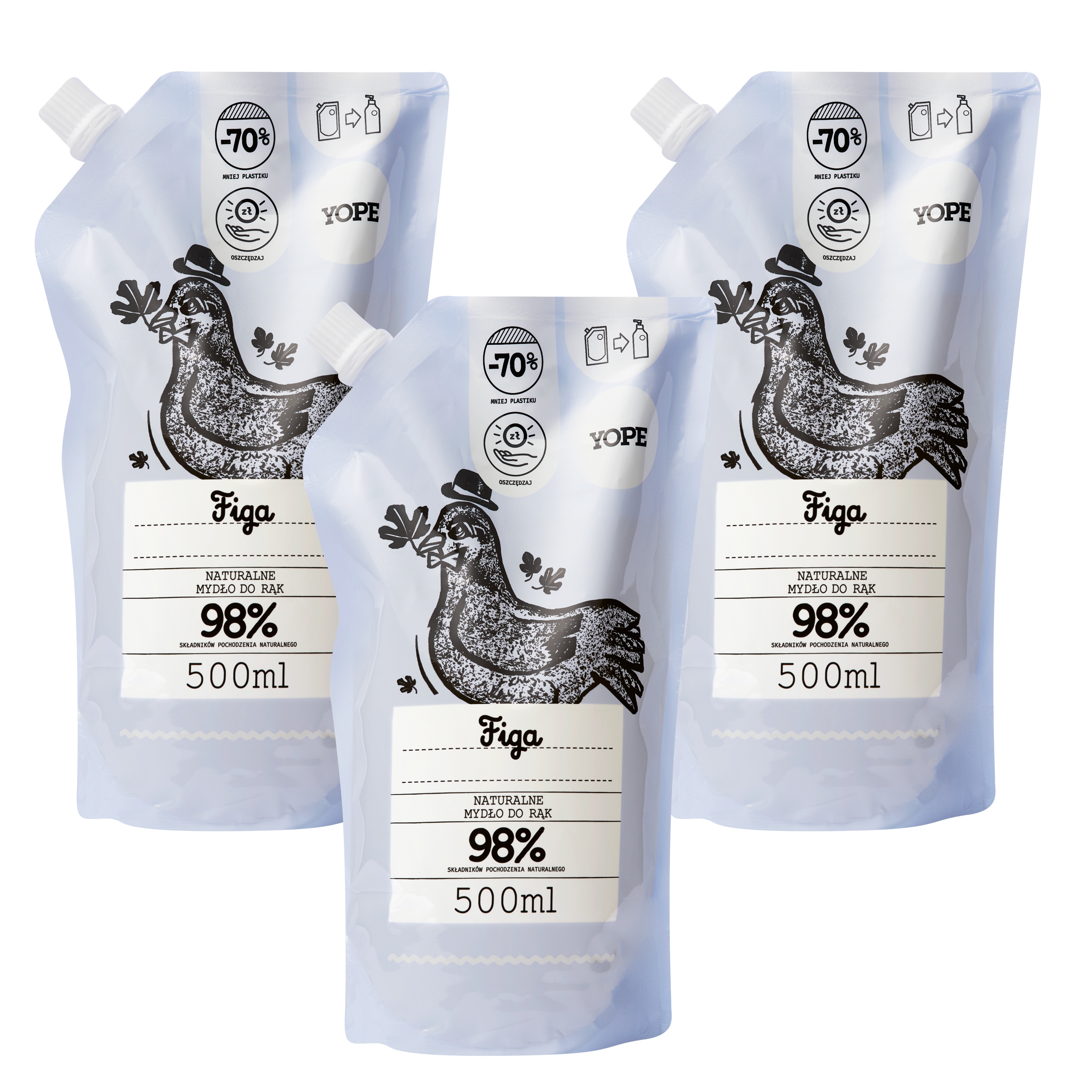 Yope Naturalne Mydło w płynie FIGA zapas 500 ml - obrazek 4
