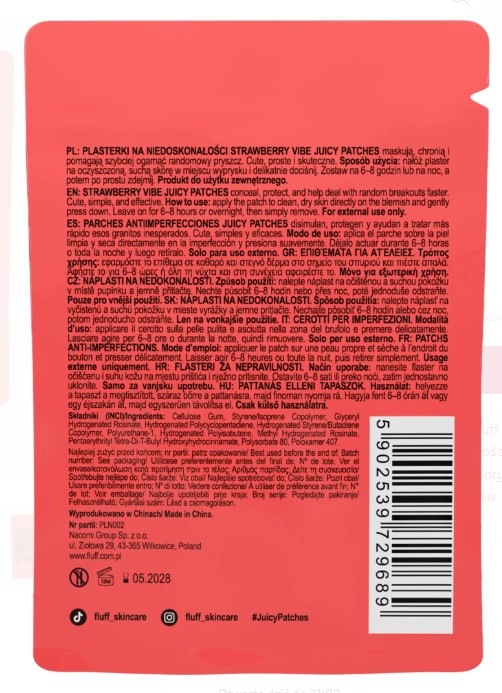 FLUFF Plasterki na niedoskonałości Strawberry Vibe PLASTERKI PUNKTOWE 1 szt - obrazek 2