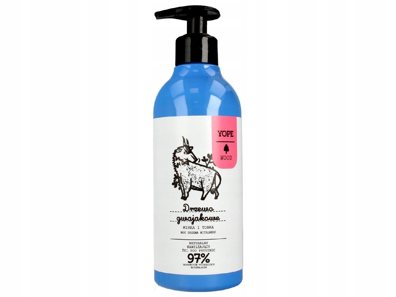 YOPE Wood naturalny żel pod prysznic Drzewo Gwajakowe Mirra i Tonka 400 ml - obrazek 2