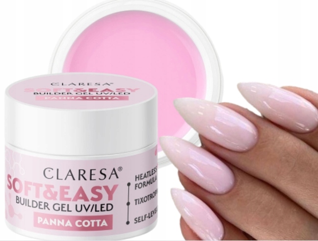 CLARESA Żel Budujący SOFT&EASY BUILDER GEL PANNA COTTA 45g - obrazek 7