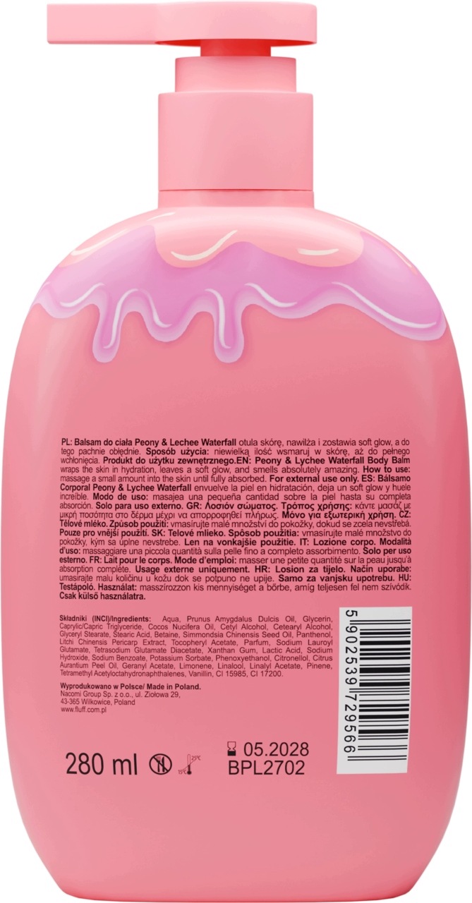 Fluff Blend & Scent Balsam do ciała, Peony & Lechee Waterfall 280 - obrazek 2