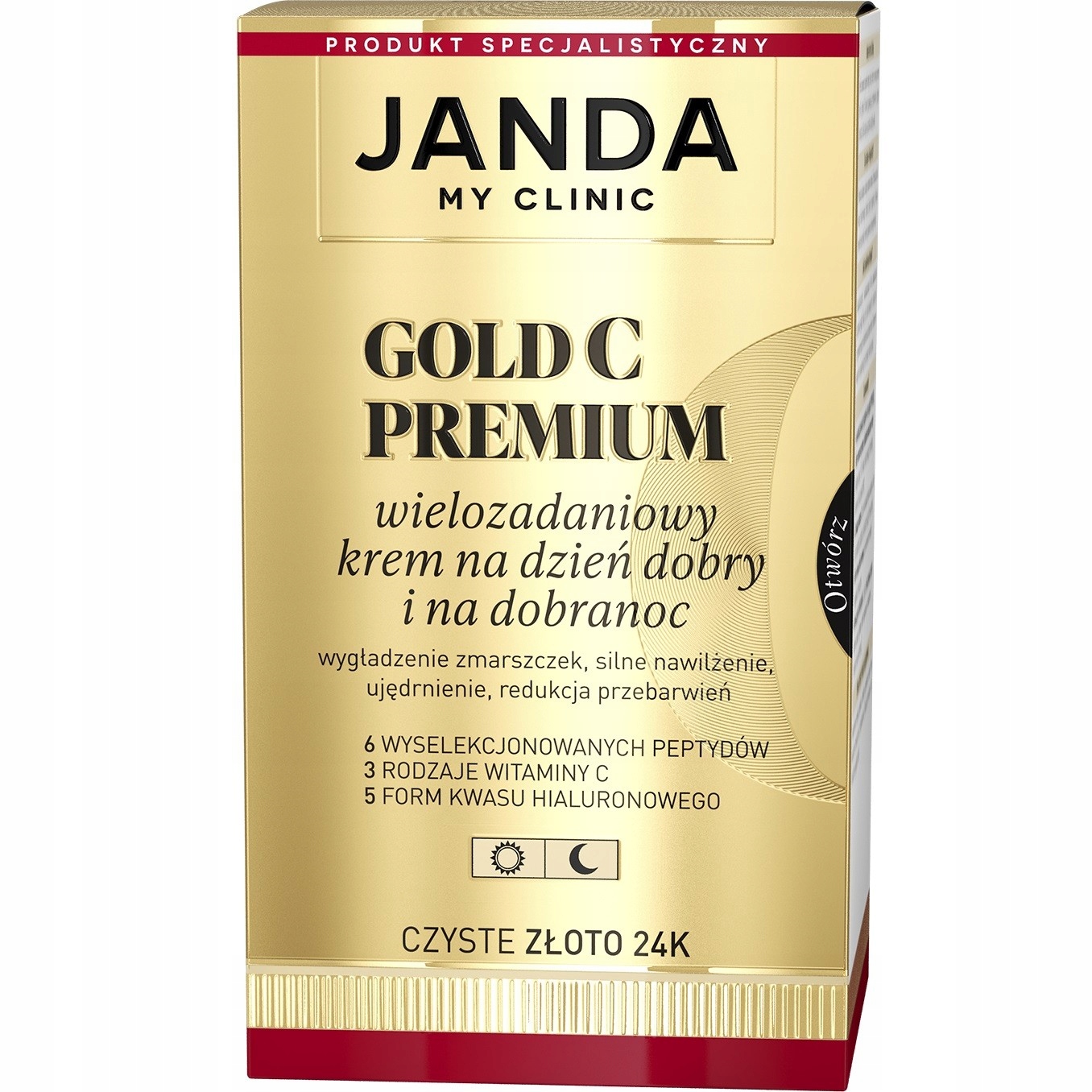 Janda Gold C Premium Krem przeciwstarzeniowy do twarzy dzień i noc 50 ml - obrazek 5