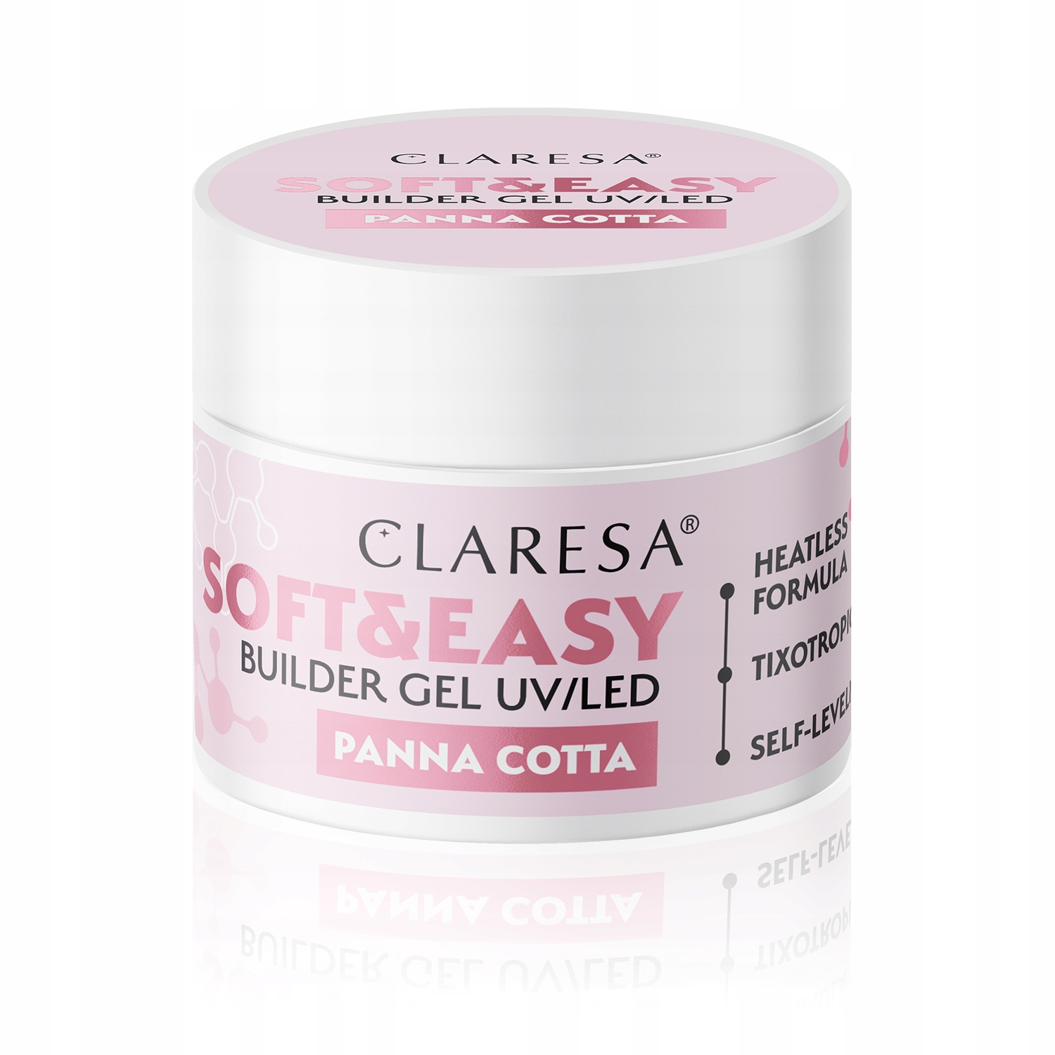 CLARESA Żel Budujący SOFT&EASY BUILDER GEL PANNA COTTA 45g - obrazek 4