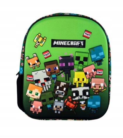 MINECRAFT PLECAK 3D DO PRZEDSZKOLA NA WYCIECZKI 33x28x8 cm
