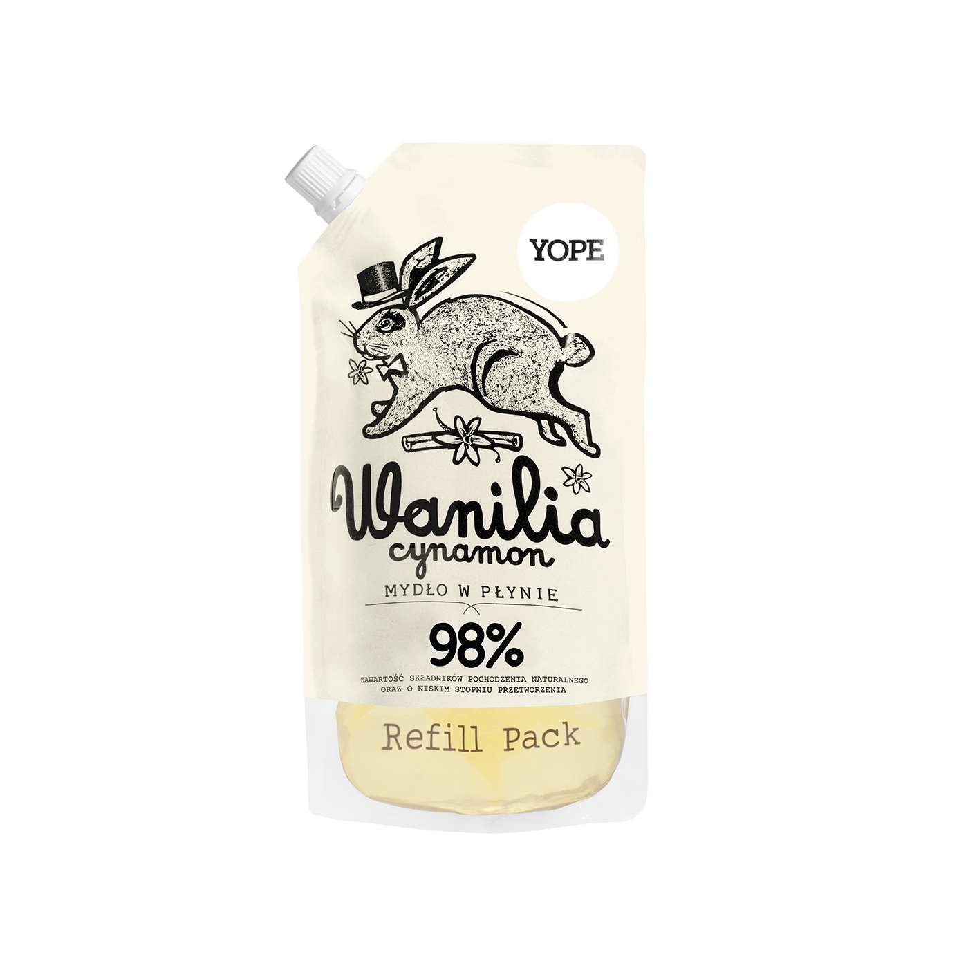 YOPE naturalne Mydło do rąk Wanilia i Cynamon zapas 500 ml - obrazek 3