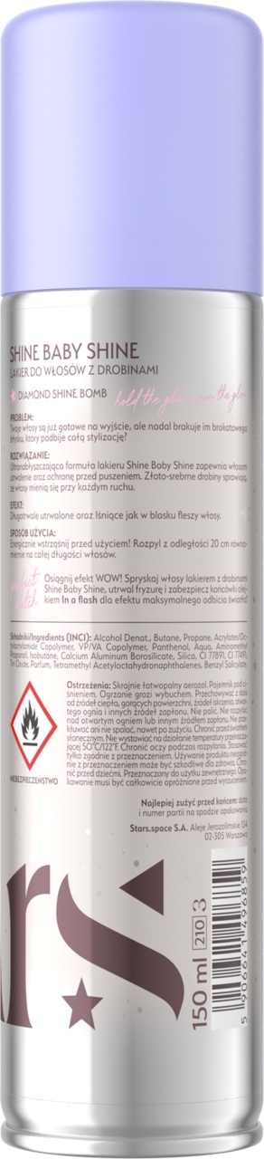 STARS Shine Baby Shine Lakier do włosów z drobinkami 150 ml - obrazek 2