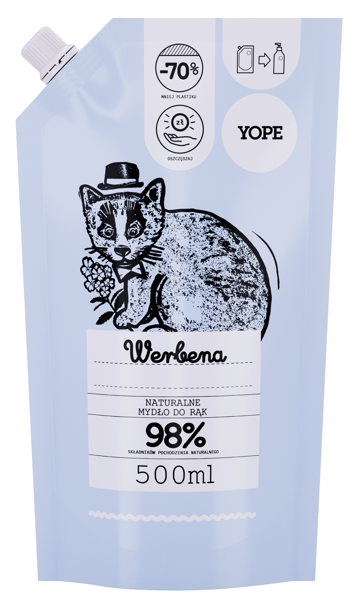 Yope Refill Zapas Naturalne Mydło do rąk Werbena 500ml - obrazek 4