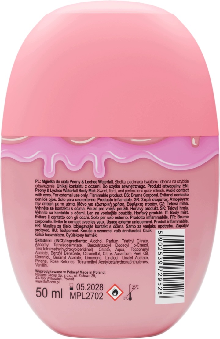 Fluff Blend & Scent Perfumowana mgiełka do ciała Peony & Lechee 50ml - obrazek 2