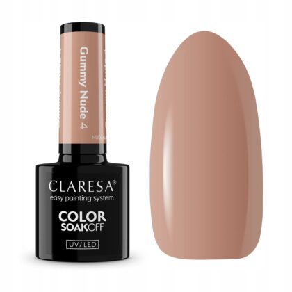 Claresa Lakier hybrydowy Nude Glow Gummy Nude 4, 5g
