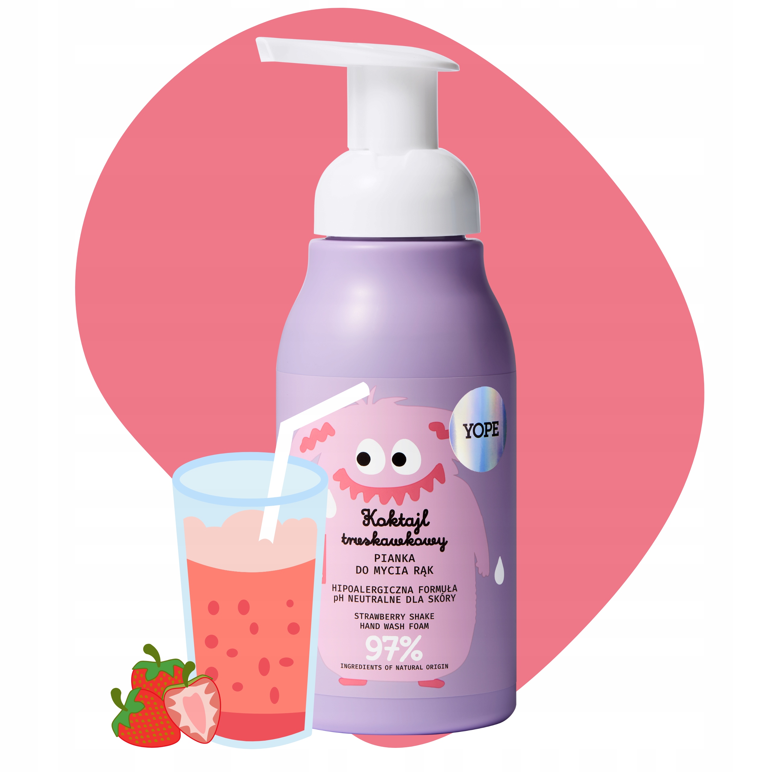 YOPE TRUSKAWKOWA Pianka do mycia rąk dla dzieci 300 ml - obrazek 2