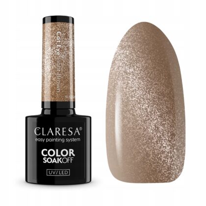 Claresa Lakier hybrydowy Nude Glow Cat Eye Light Brown, 5g