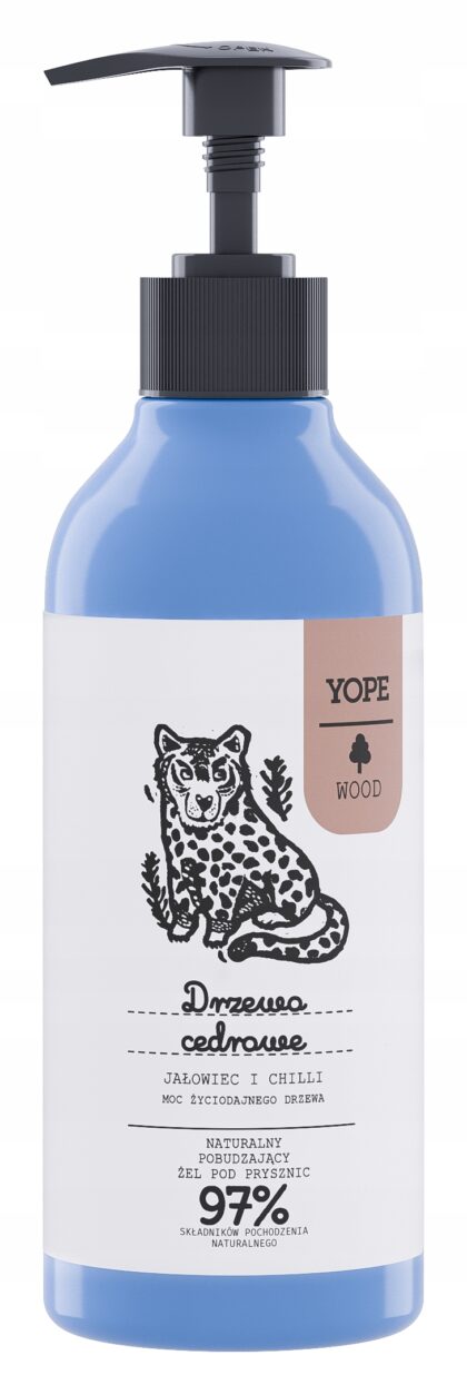 YOPE Wood naturalny żel pod prysznic drzewo cedrowe jałowiec i chilli 400ml