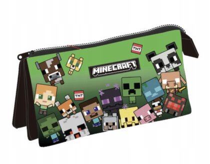 MINECRAFT PIÓRNIK Saszetka 3 komory 21 x 11 x 3,5 cm
