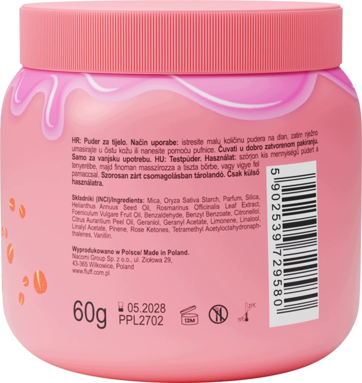 Fluff Blend & Scent Puder do ciała, Peony & Lechee Waterfall 60 g - obrazek 3