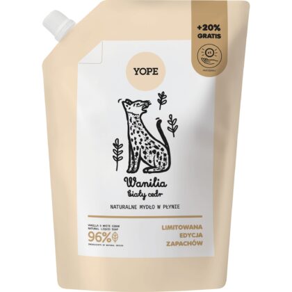 YOPE Refill Naturalnego Mydła w płynie Wanilia i Biały Cedr 600 ml