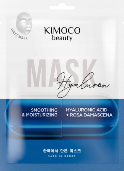 Kimoco Wygładzająco-nawilżająca maska do twarzy w płachcie KWAS HIALURONOWY