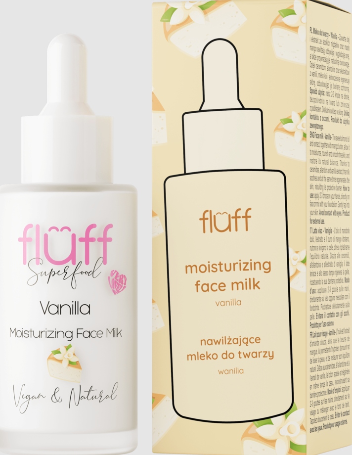 FLUFF MLEKO do twarzy nawilżające dzień i noc WANILIA 40 ml - obrazek 2